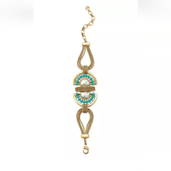 Stella & Dot Vintage Gold Semi-Precious Totem Bracelet NIB - Picture 12 of 12